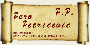 Pero Petričević vizit kartica
